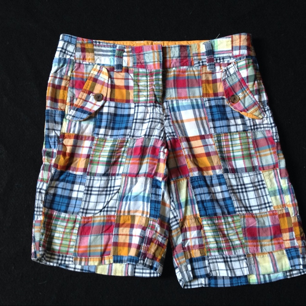 J. Crew City Fit Bermuda Madras Patchwork Shorts 4